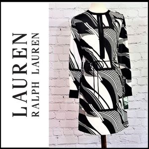 NWT LAUREN RALPH LAUREN Black & White Dress, Sz 4